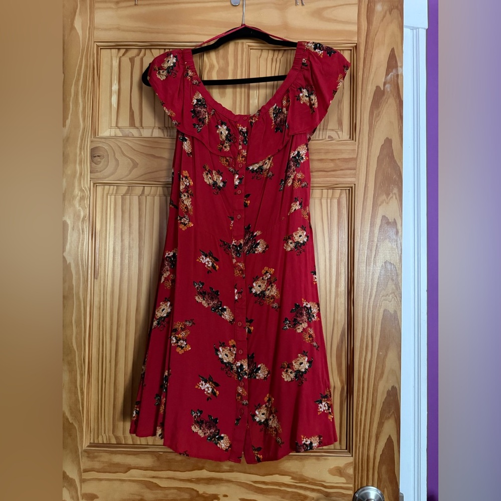 Floral Red Dress